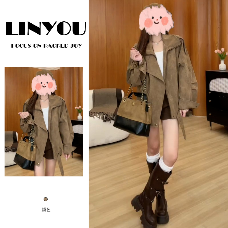 2025年早秋新款时尚宽松夹克短外套女洋气百搭设计感显瘦通勤衣服