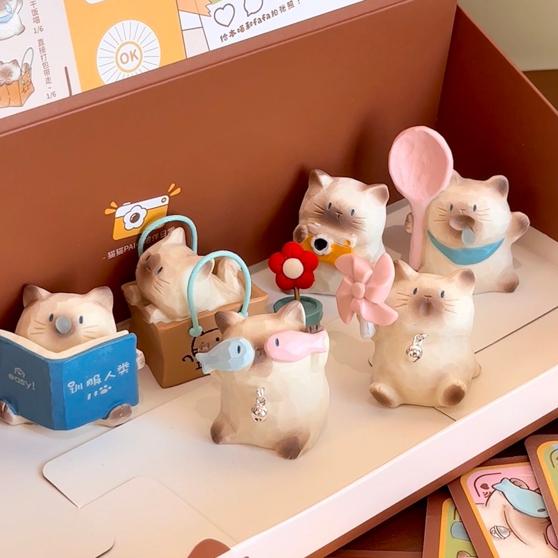 猫猫PAL小陪伴日常盲盒可爱小猫情侣摆件车载装饰品女生生日礼物