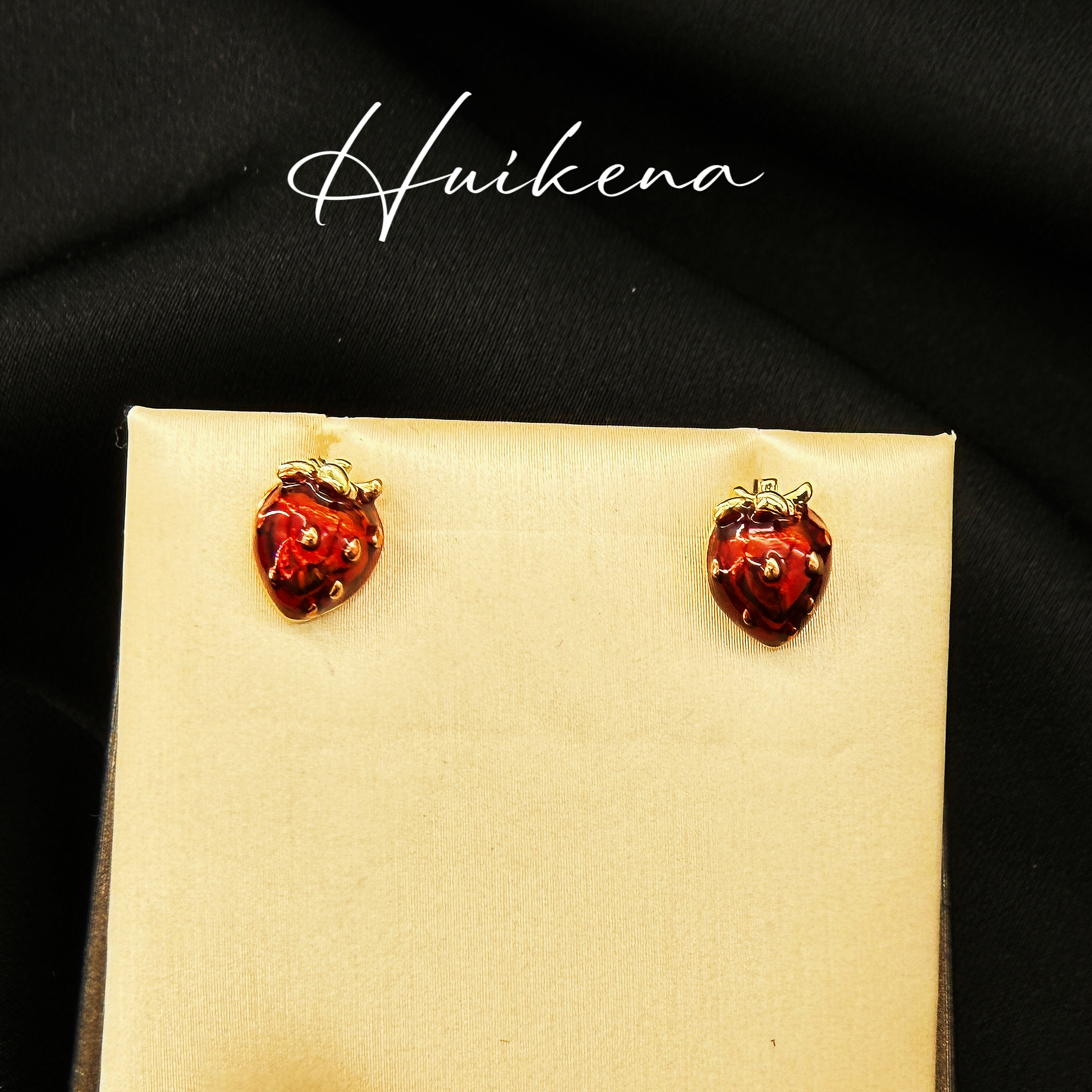 HUIKENA【甜心草莓同款耳钉】气质轻奢精致小众个性NA088