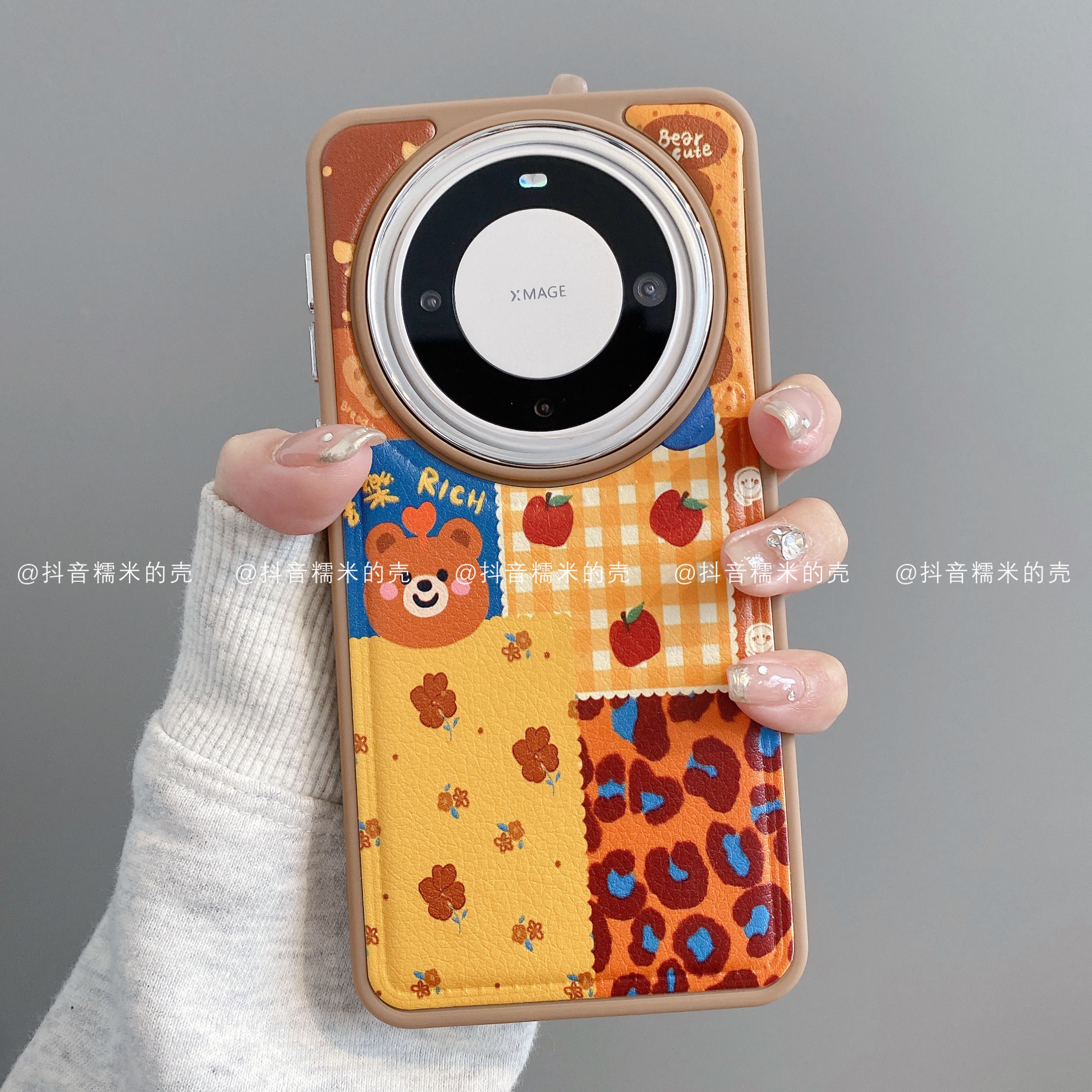 镜框鼓皮适用华为mate70pro/60/50/40苹果17promax喜乐小熊手机壳