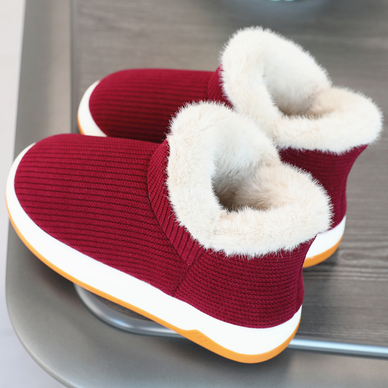 星之月包跟棉拖鞋女士冬季加绒保暖鞋室内毛毛鞋可外穿棉鞋加厚底