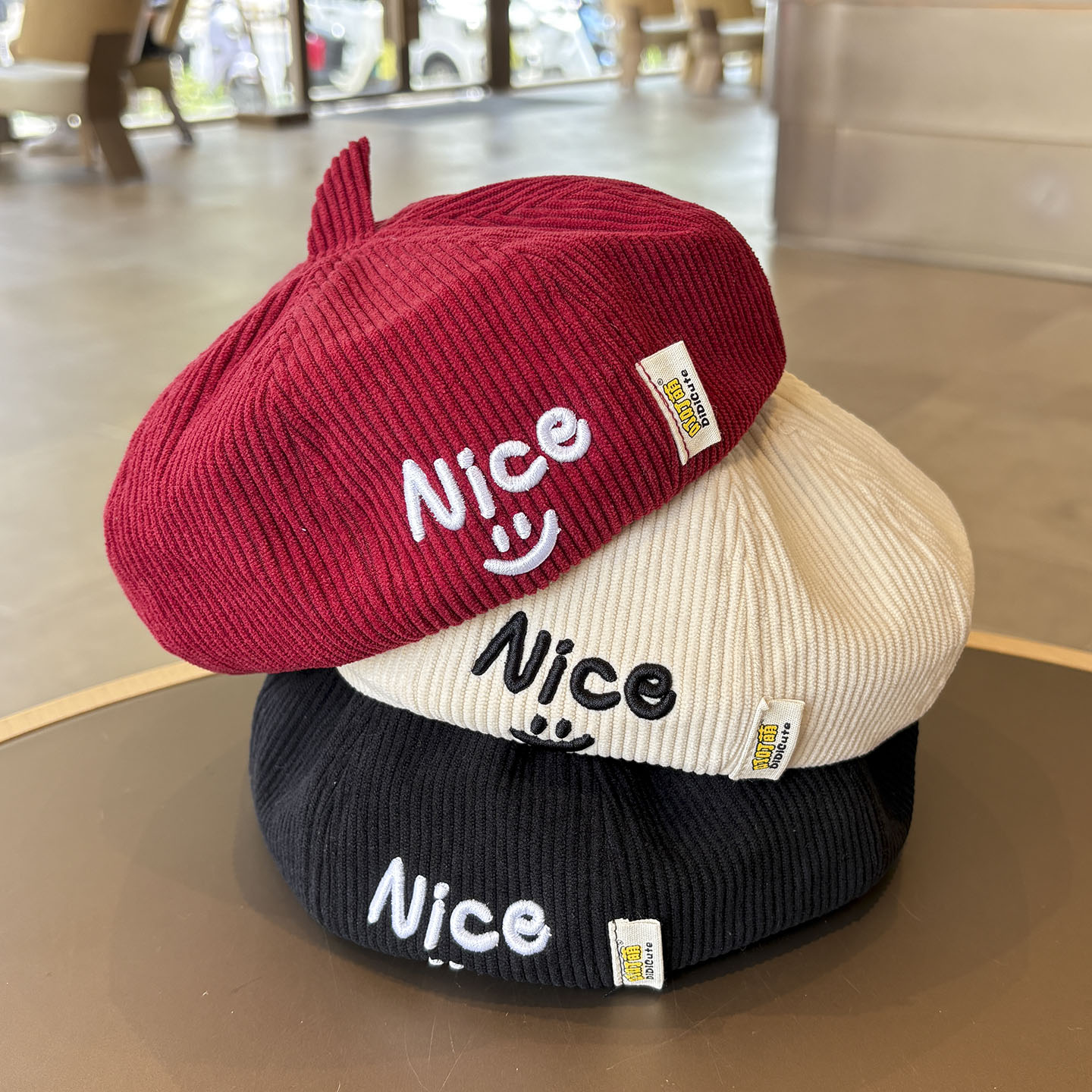 韩系儿童贝雷帽春秋灯芯绒防风宝宝八角帽休闲南瓜帽男女童画家帽