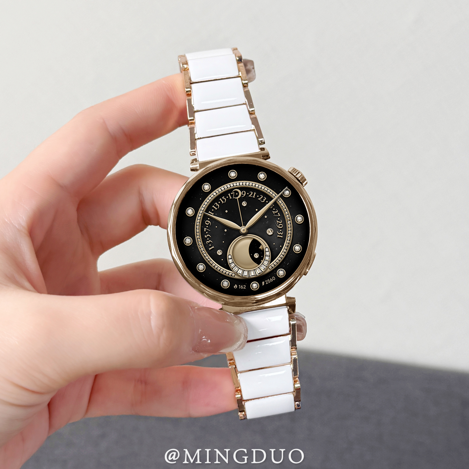 鸣铎适用小米watch S4表带新款41mm女腕带仿陶瓷金属钢链运动女款