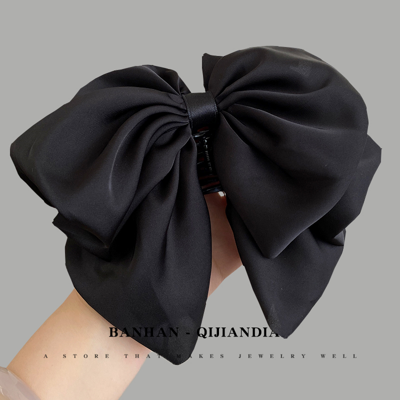 法式优雅蝴蝶结花苞抓夹新款韩国高质感后脑勺盘发丸子头发夹头饰