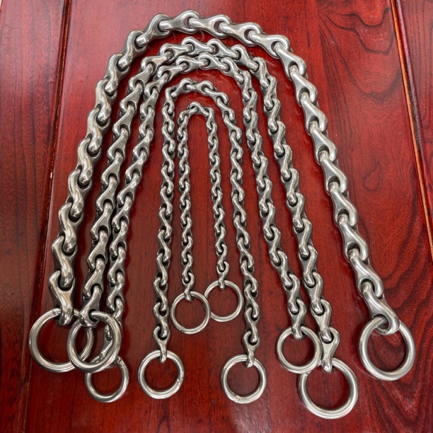 中大型犬304钢龙骨狗链东德罗威纳项圈猛犬不锈钢p链中亚栓狗脖链