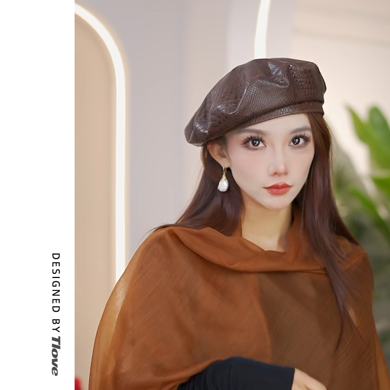 9646春秋时尚百搭文艺平顶秋冬贝雷帽画家贝雷八角帽