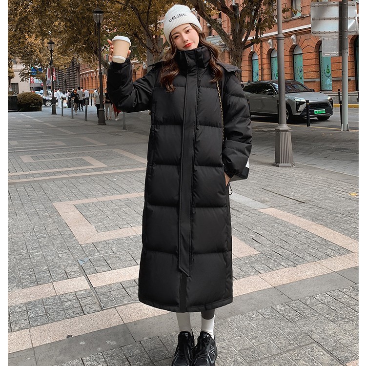 黑色长款羽绒服男女情侣冬季加厚2025年新款中戏同款大码男款过膝