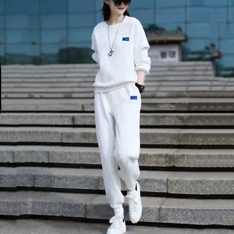 2025春秋季新款女士宽松休闲运动服套装高级感时尚减龄卫衣两件套
