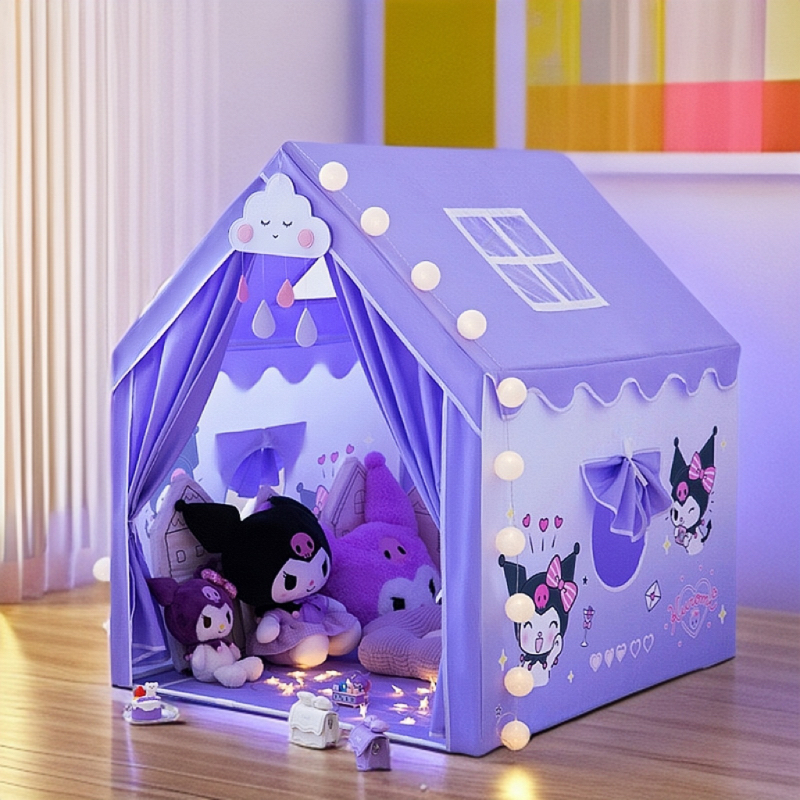 新款库洛米儿童帐篷室内女孩游戏城堡小房子玩具屋宝宝公主睡觉床