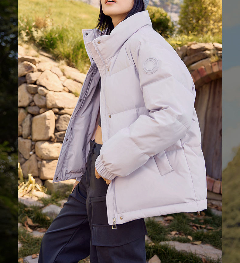 【白鹅绒】2025新款短款立领鹅绒服简约保暖时尚百搭女装鹅绒服