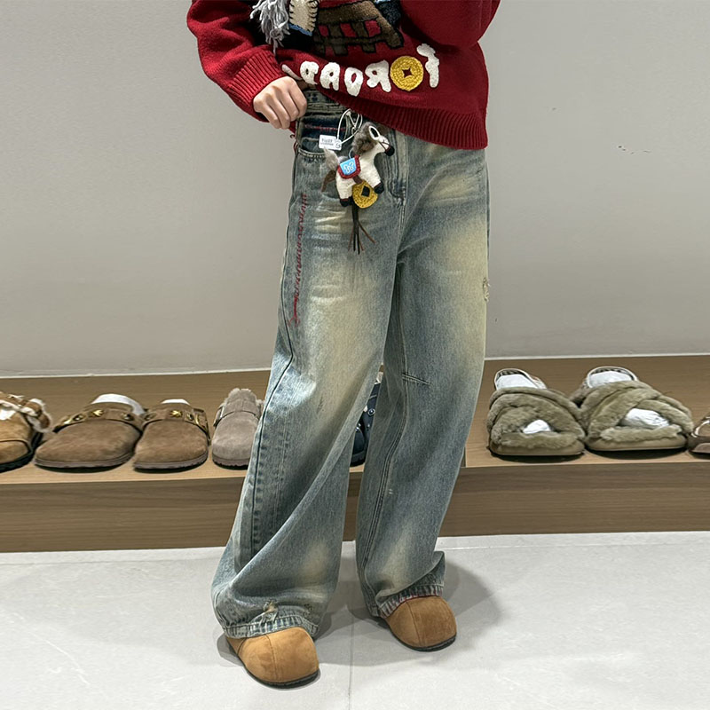 【现货】FORDARE/福蝶26春季新品小马挂件水洗做旧感牛仔裤