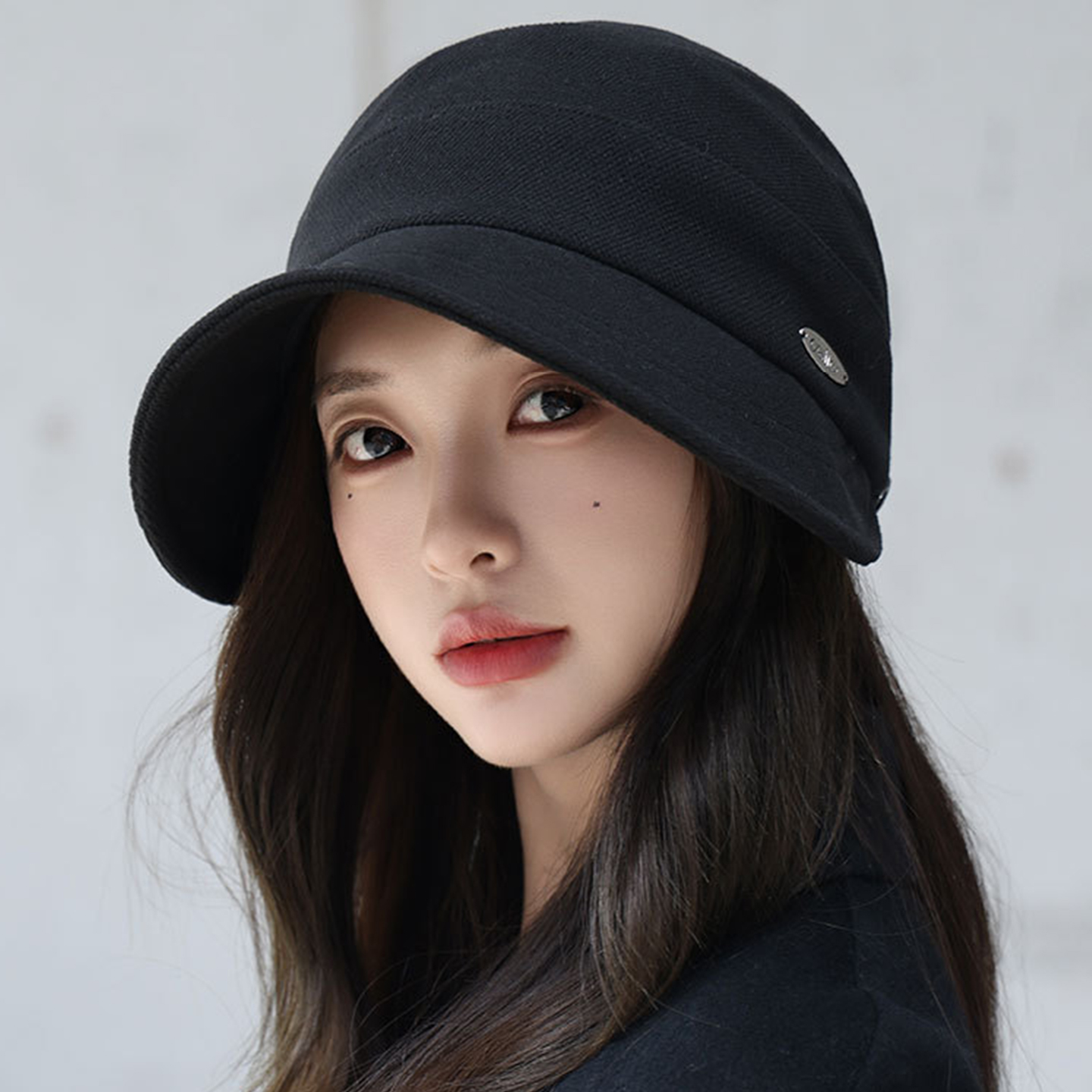 赵露思款宽檐大头围显脸小渔夫帽女秋冬季气质百搭可挂口罩鸭舌帽