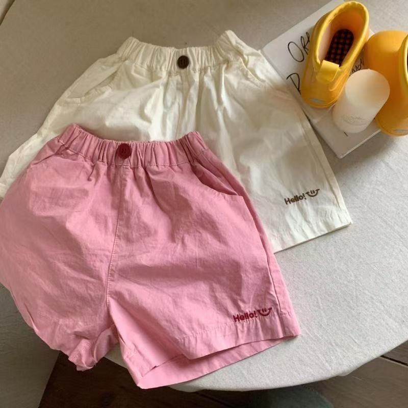 女童短裤夏装新款女宝宝字母刺绣休闲短裤小童夏季五分裤儿童热裤