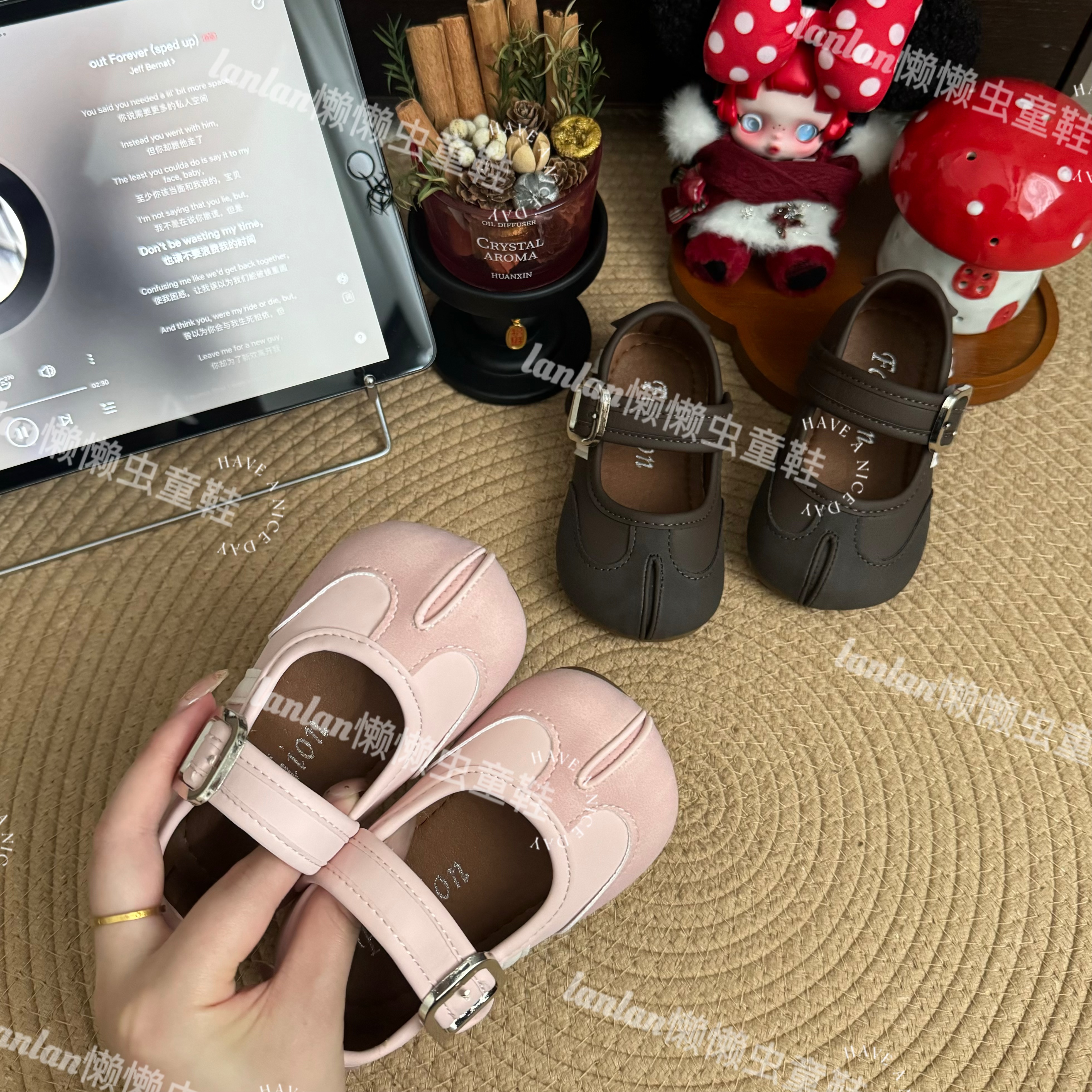 【巧克力】儿童公主鞋秋季韩版女童假分趾单鞋男童软底简约小皮鞋