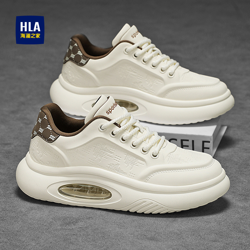 HLA/海澜之家男鞋秋季新款潮流百搭运动休闲板鞋男士软底增高潮鞋
