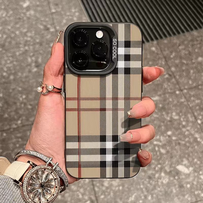 简约格子适用iPhone17苹果16华为m70小米oppo荣耀vivo手机防摔壳