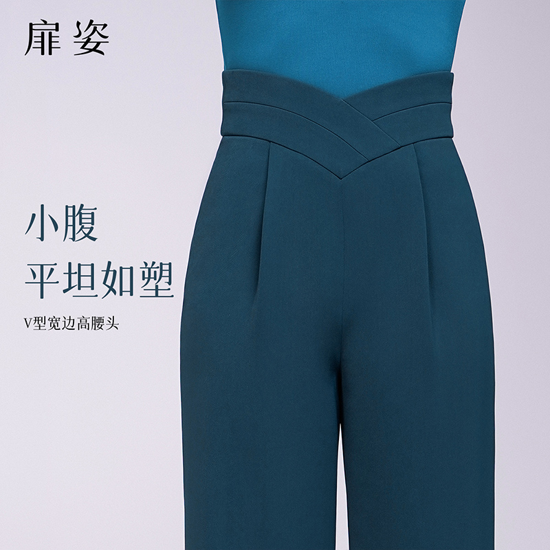 扉姿 摩登舞蹈裤女士秋冬国标舞跳舞长裤新款洋气拉丁舞裤子F2088