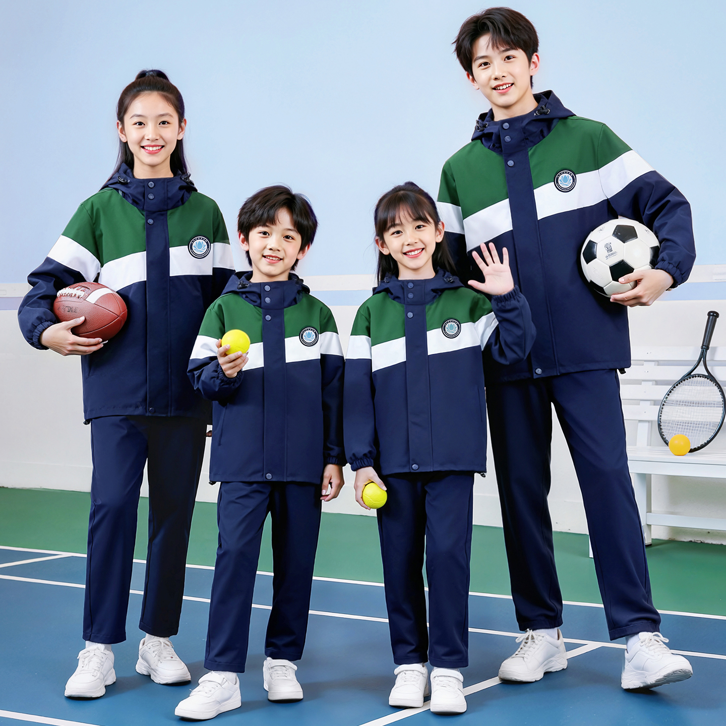 江西校服九江市统一校服冲锋衣三件套可拆卸冬款三合一裤子一体绒