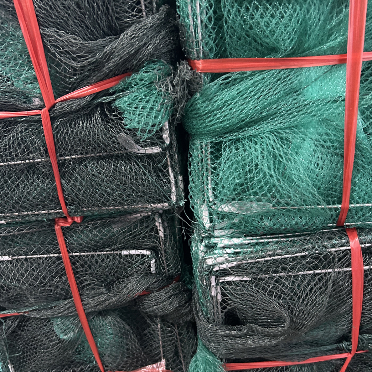 国华新款加长节洞虾笼鱼笼加密网眼捕虾捕鱼专用19节14门42铁坠