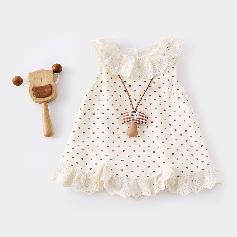 夏季小蘑菇包屁裙哈衣新生夏天宝宝婴儿儿童爬服幼儿公主女宝无袖