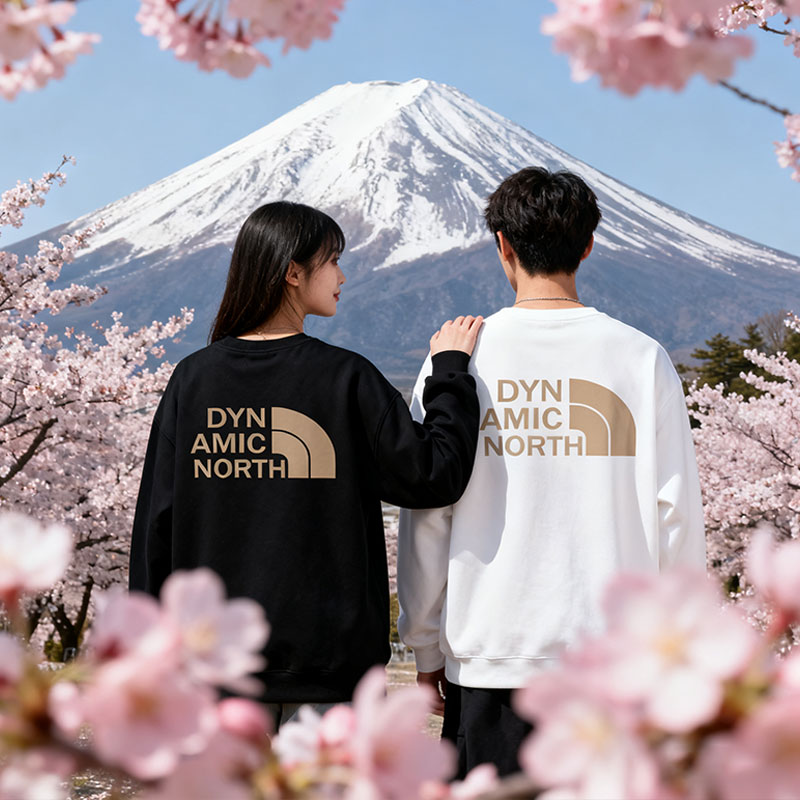 动感北面卫衣套装加绒加厚保暖2025秋冬款情侣款保暖休闲上衣