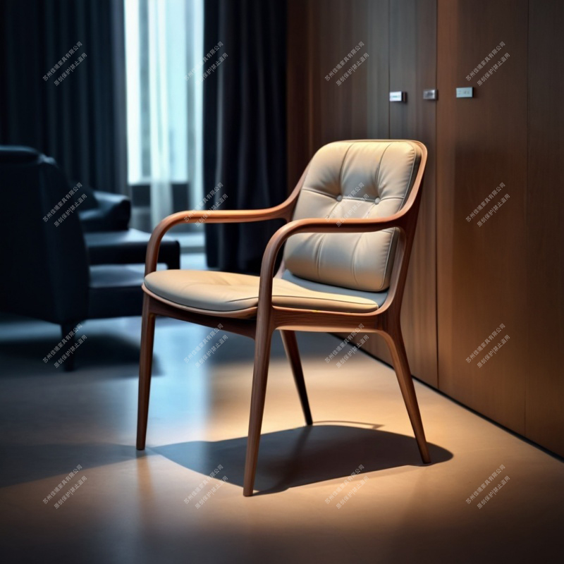 北美黑胡桃木真皮休闲沙发椅现代轻奢实木餐椅茶黑胡桃实木家具