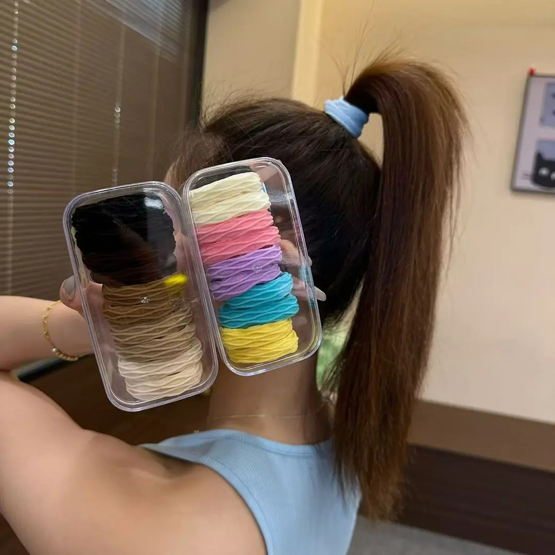 简约宽边无接缝发绳气质百搭女高马尾橡皮筋扎头发洋气高弹发圈
