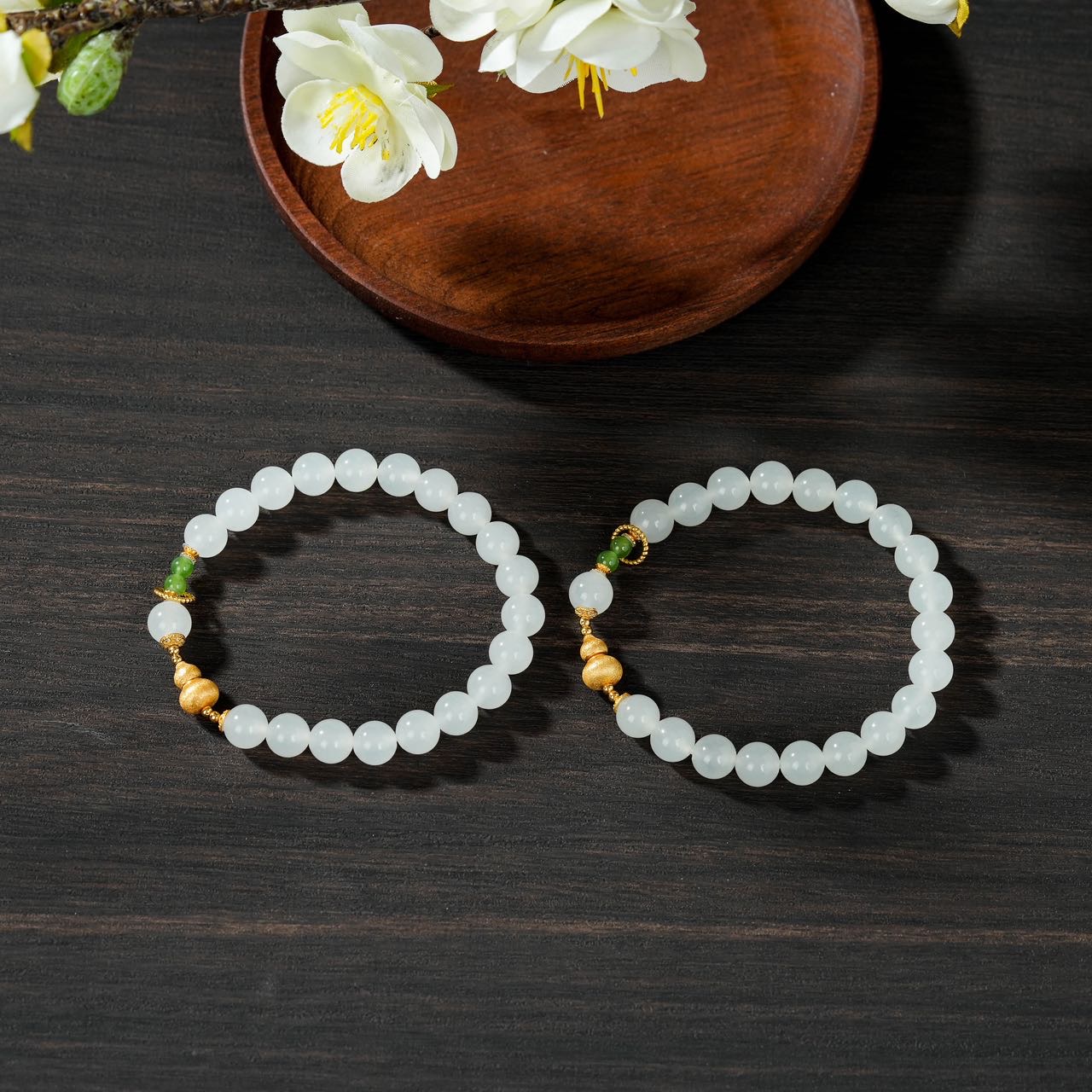 【云上叙】和田玉DIY手串-多样性发其一-约8mm-V36477-M（甄选）