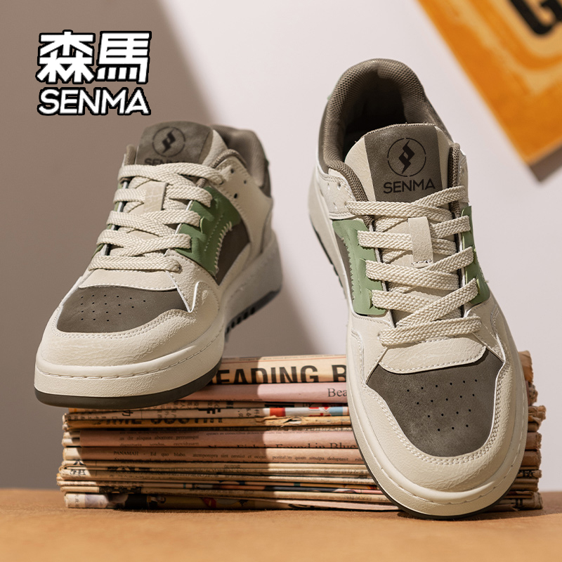 SENMA/森马男鞋2025冬冬加绒时尚百搭休闲板鞋低帮运动厚底潮流鞋