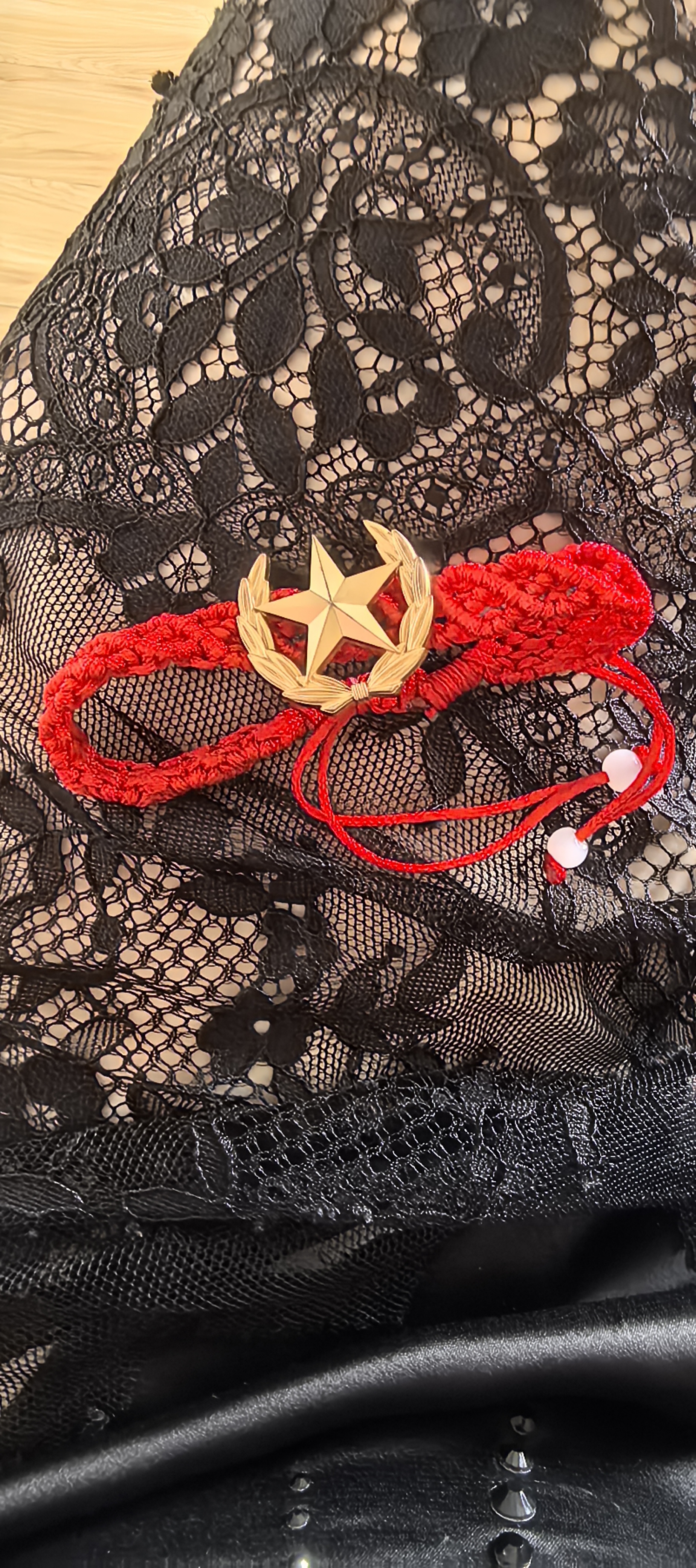 合金手链 五角星领花手链红绳纪念品