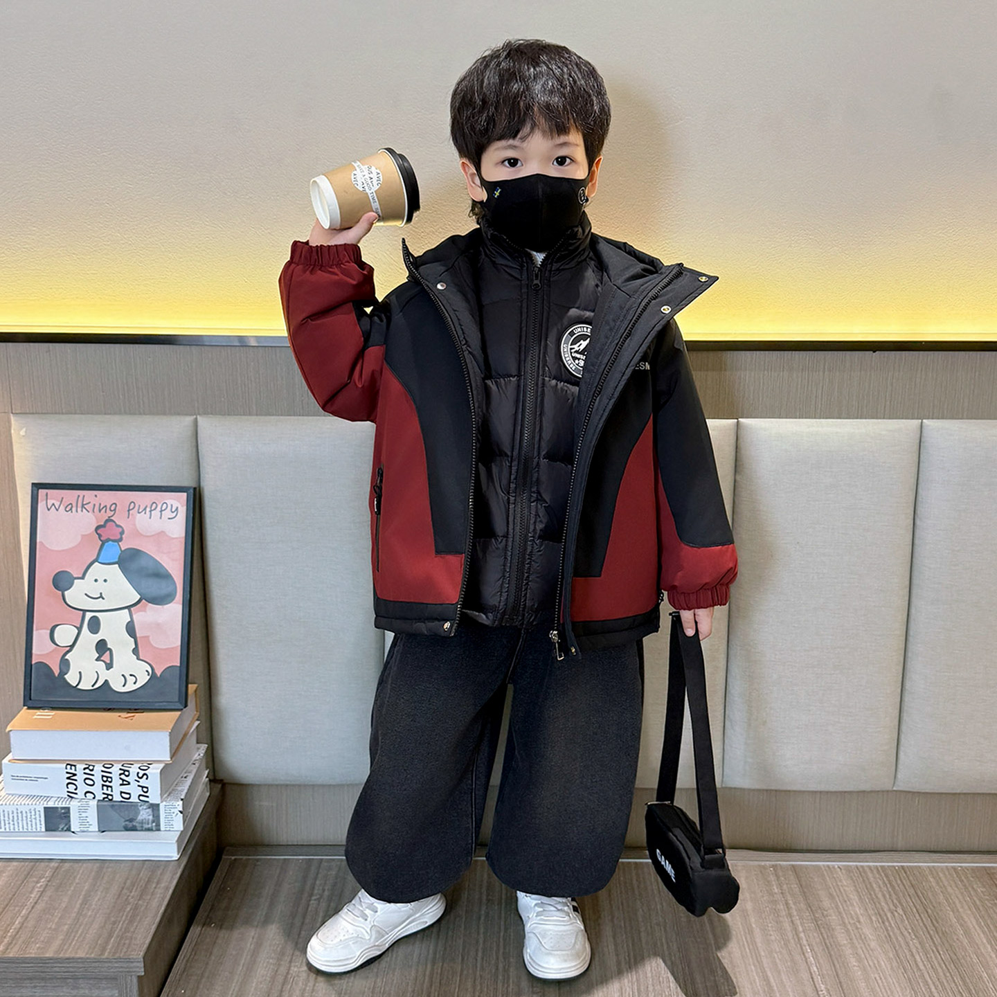 儿童冬装三合一冲锋衣棉衣外套2025新款百搭男孩冬季加厚羽绒内胆