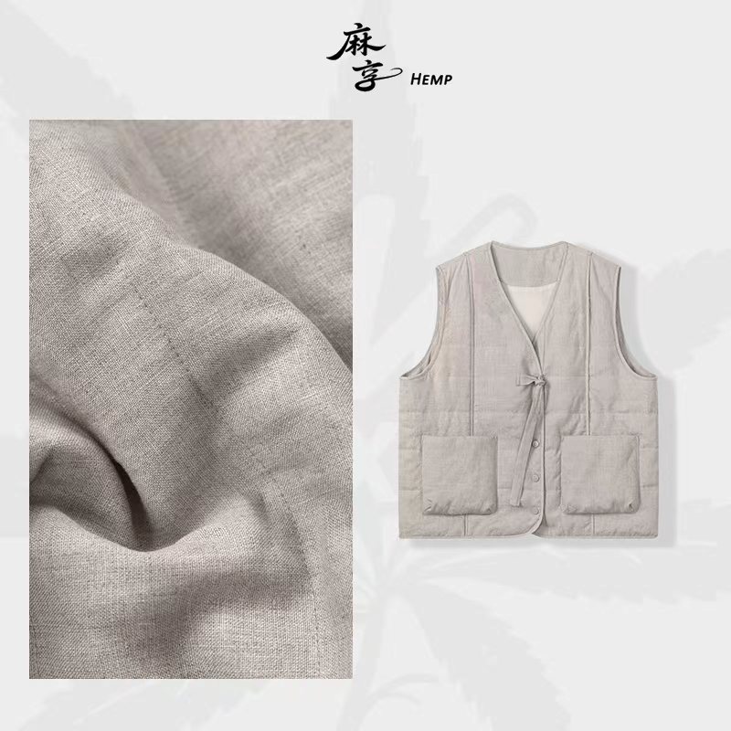 麻享【冬日庭院】汉麻马甲新雪丽棉填充复古文艺国风马夹FSY51029