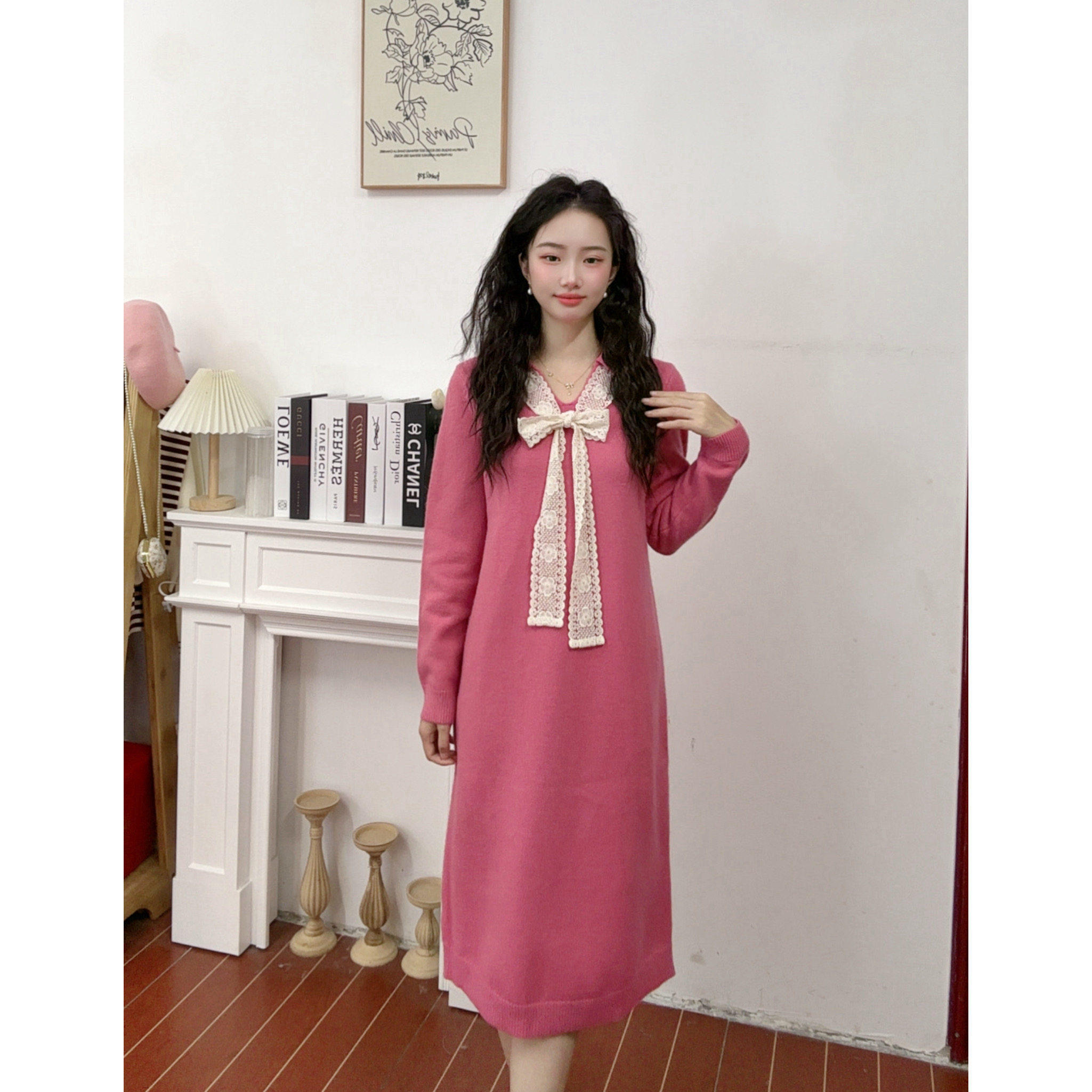 IEF/爱依服2025新款秋季高级时尚温柔百搭显瘦毛织长上衣裙