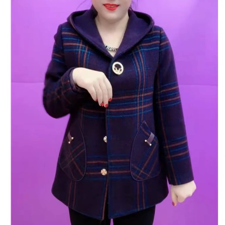 冬季新款时尚休闲显瘦洋气宽松气质大码中老年妈妈装女士外套S26