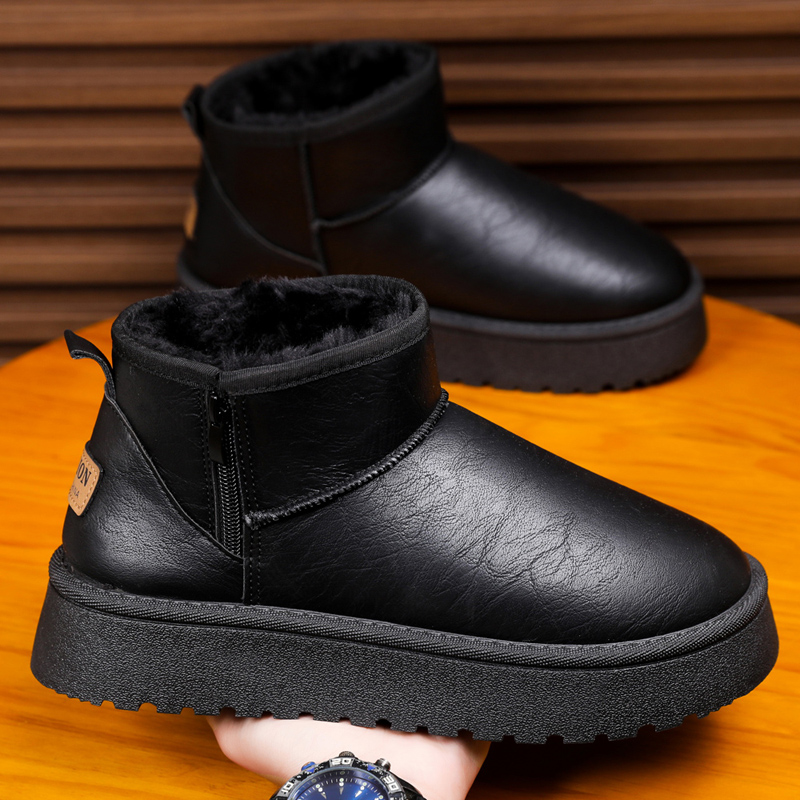 棉靴休闲鞋子雪地靴冬季新款皮毛一体时尚雪地靴加绒防水保暖防滑