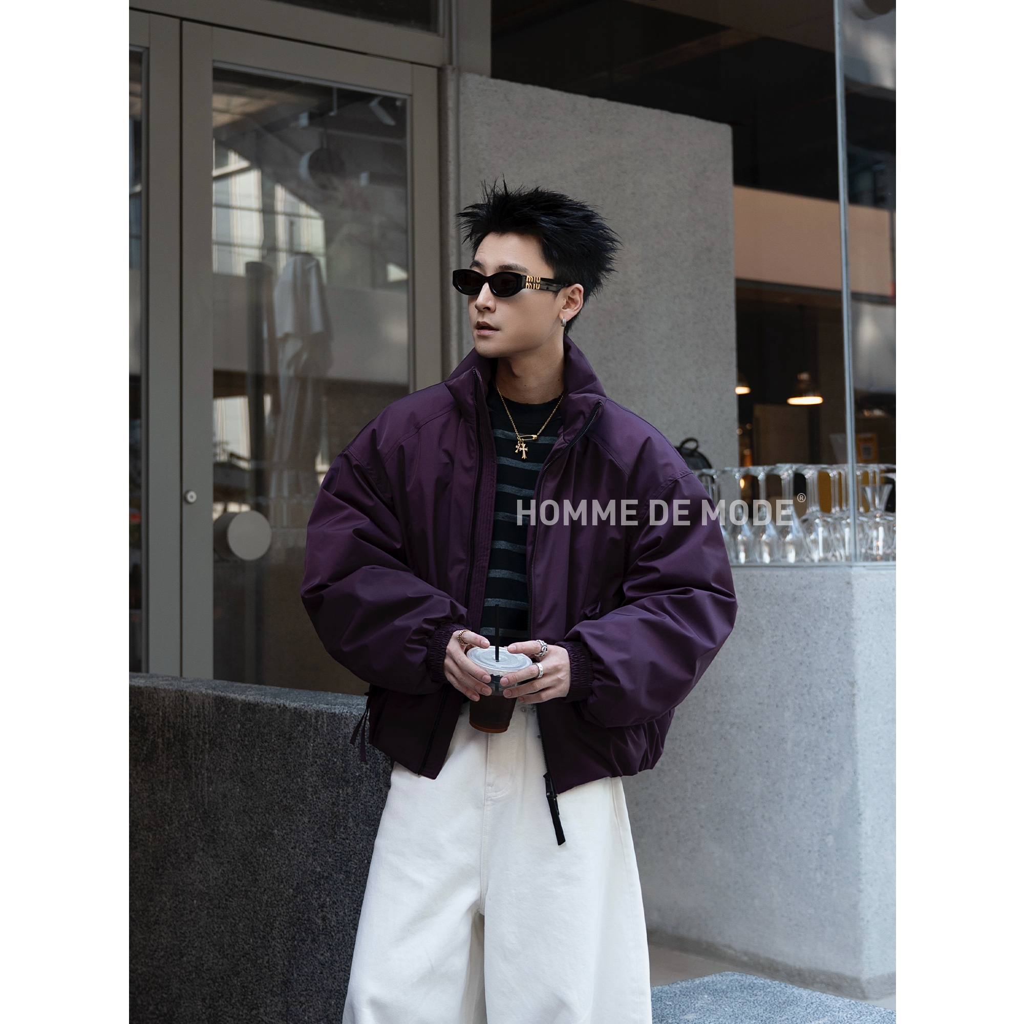 HOMME DE MODE【90白鹅绒】重奢双色肌理记忆纱面料 轻量化羽绒外套
