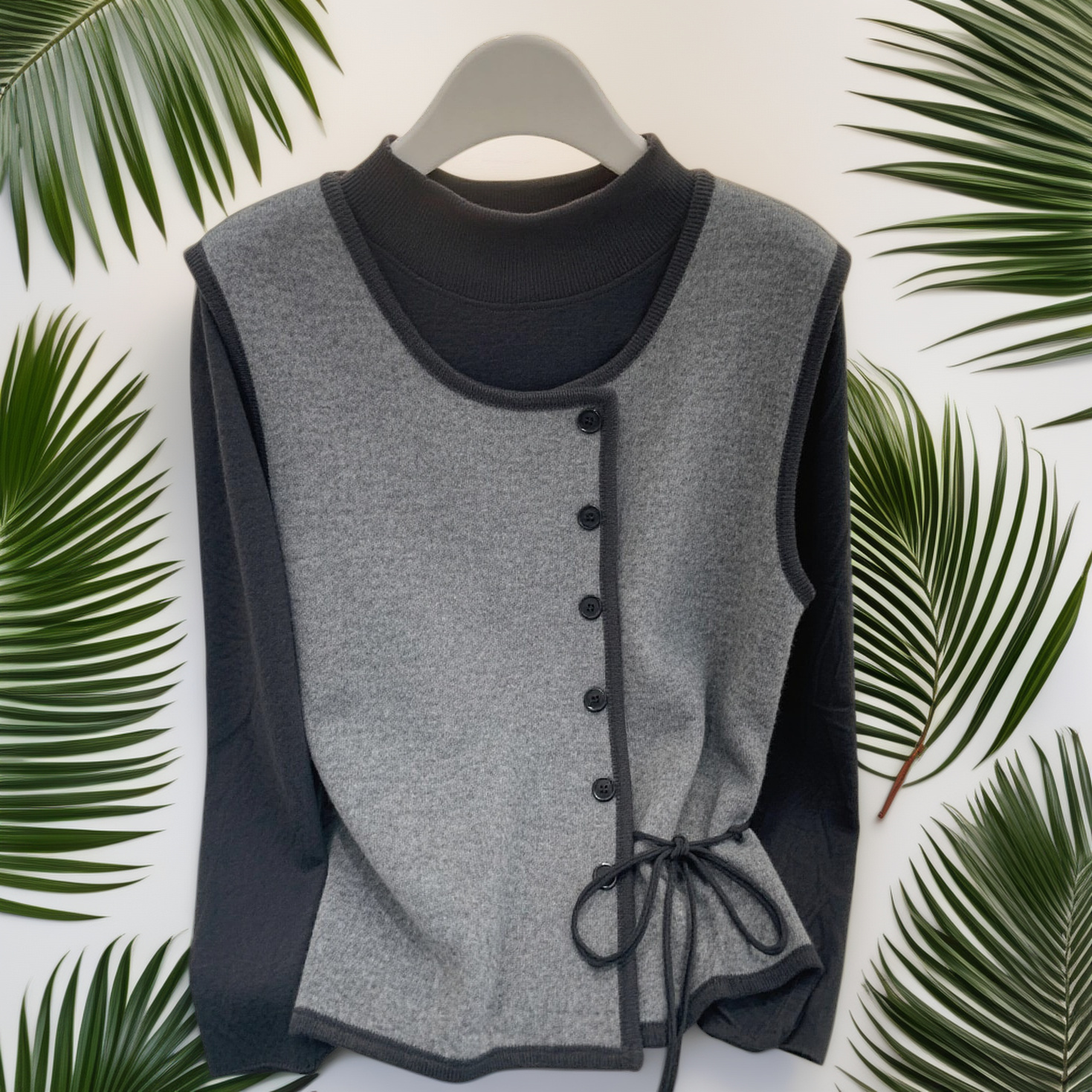 2025秋季潮流新款洋气高档显瘦气质网红女士长袖内搭打底衫马甲套