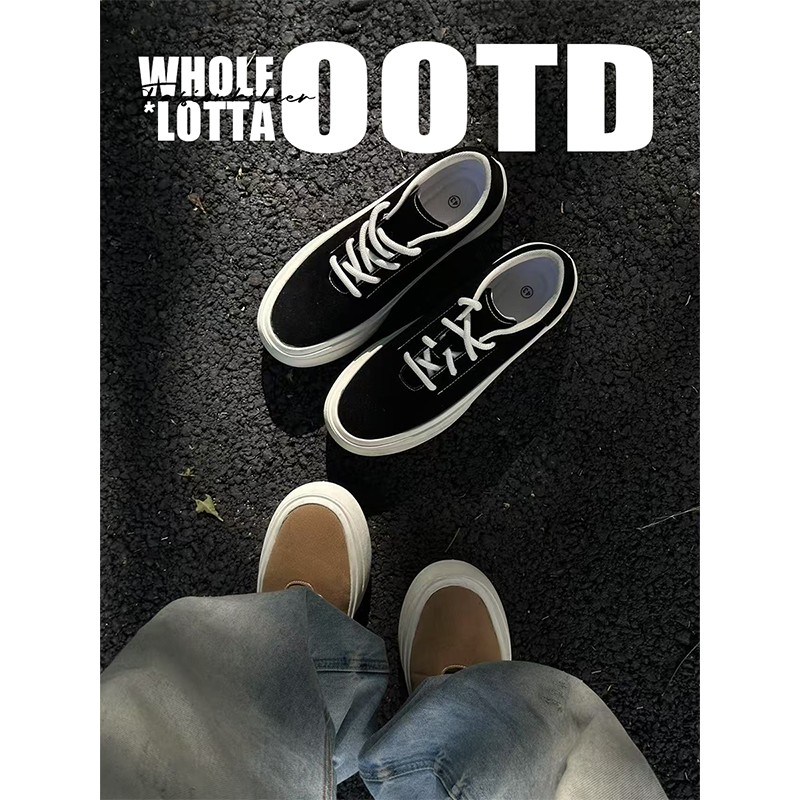 NewStreetArt秋冬新款男鞋极简穿搭厚底增高休闲百搭板鞋帆布鞋男