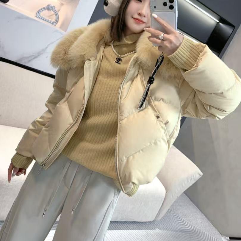 熙薇【漫雪迷踪】2025冬季新款百搭时尚狐狸毛领羽绒服外套H6314