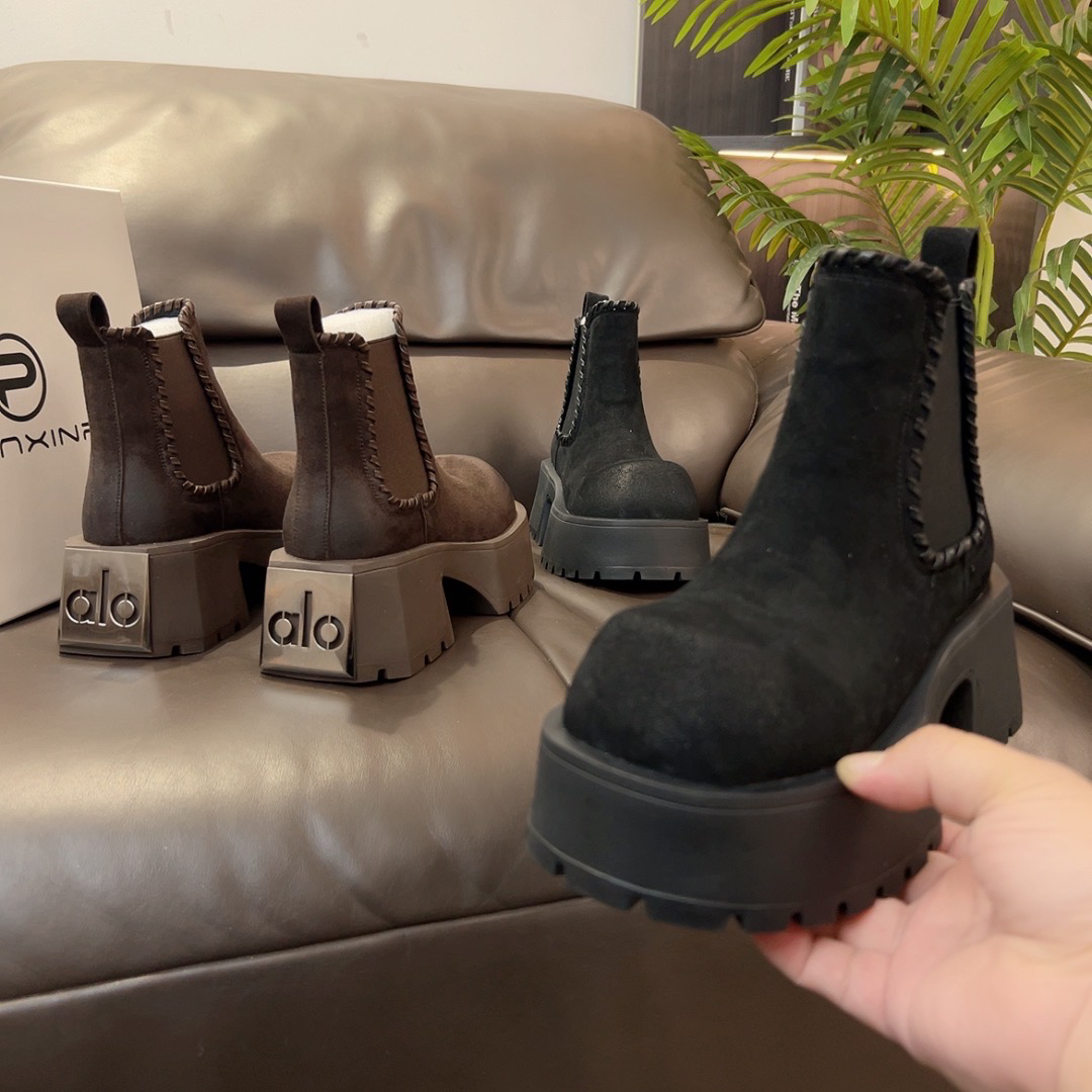 马丁靴女黑色2025增高单靴厚底秋冬一脚蹬短筒