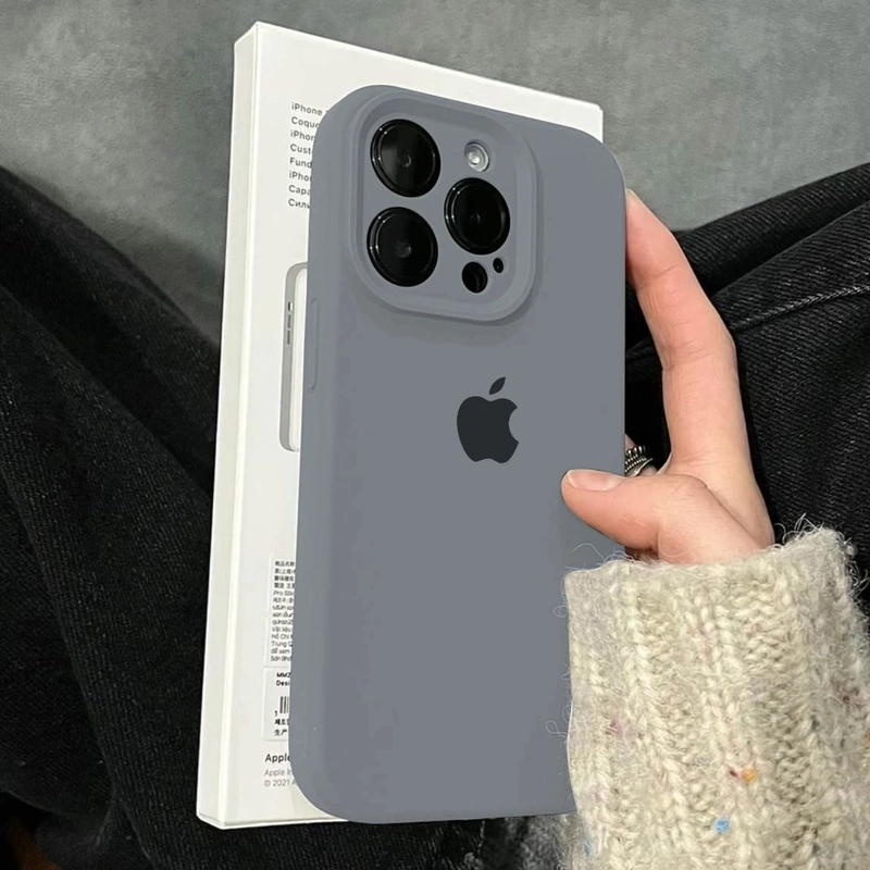碳灰色液态硅胶适用iPhone16promax手机壳苹果15/14Pro全包保护壳