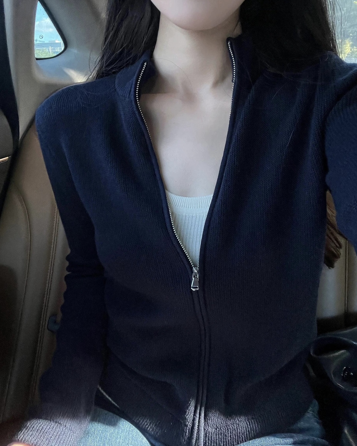 2025新款秋冬开衫毛衣女拉链外套半高领修身显瘦短款长袖针织上衣