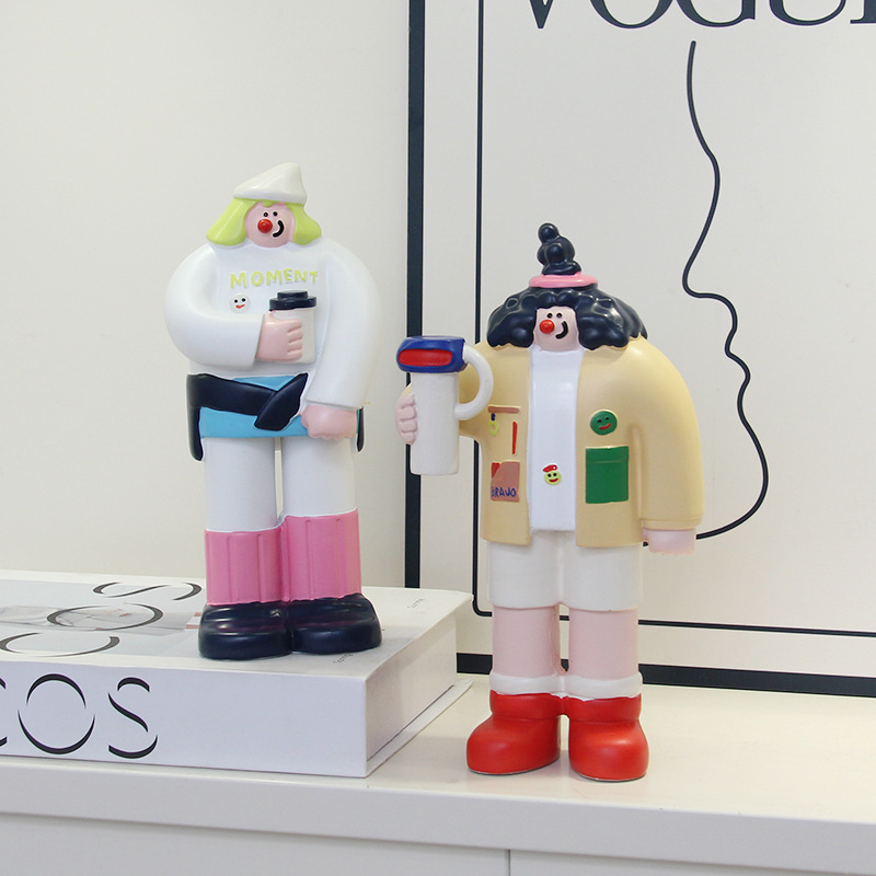 ins面包人摆件客厅酒柜玄关装饰品软装微笑可爱治愈系乔迁送礼物