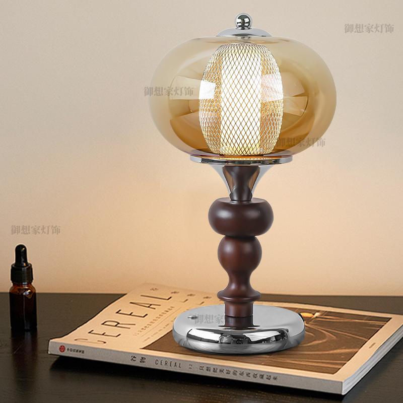 设计师款亮度调节现代充电中古轻奢书房卧室床头台灯触摸小夜灯