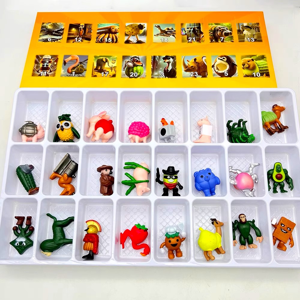 外国山海经惊喜盲盒洞洞乐手办木棍人鲨鱼卡布奇诺戳戳乐公仔玩具