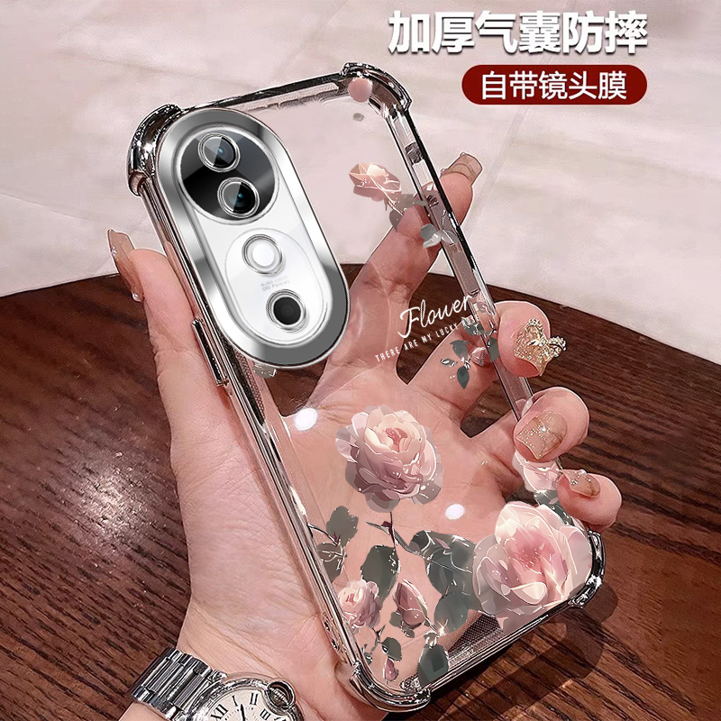 时尚轻奢适用vivos19手机壳女士防摔气囊S19Pro透明全包镜头膜ins