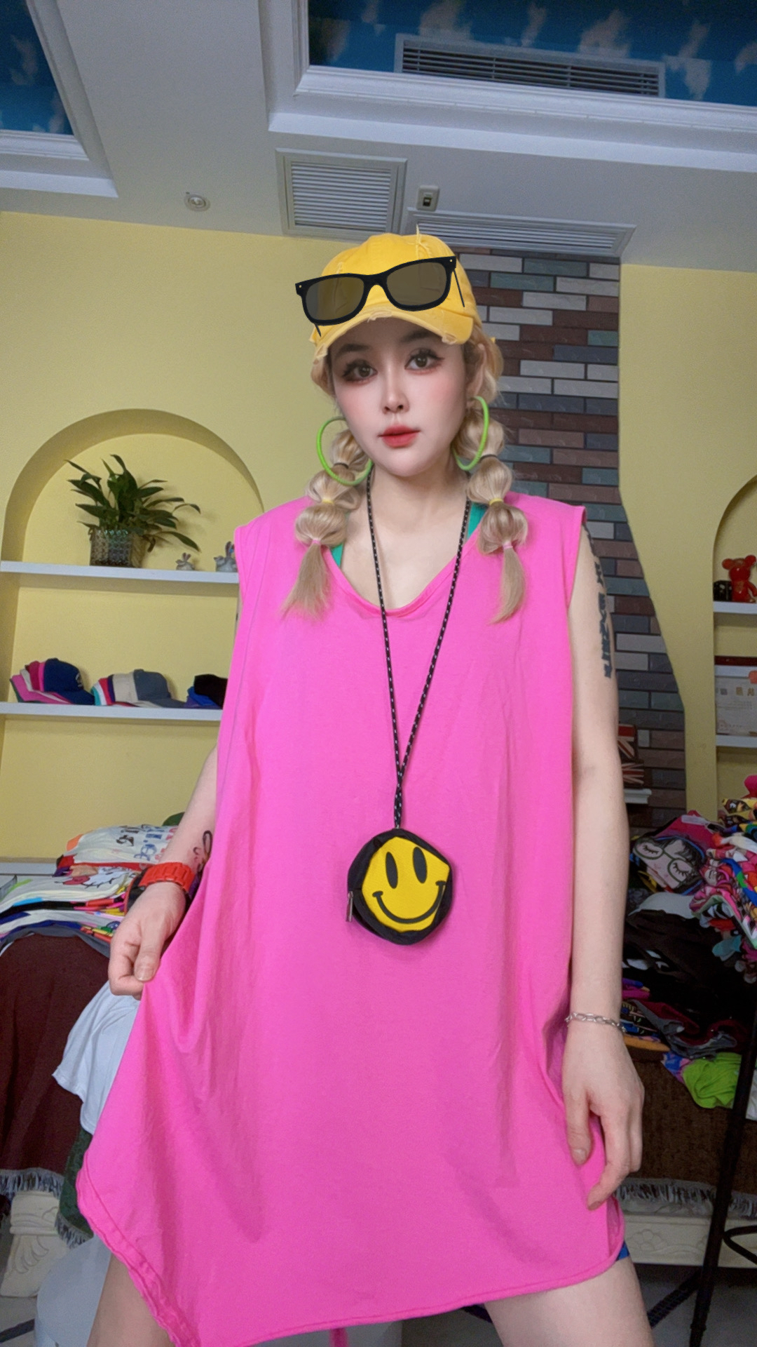 夏季下摆不规则大版全棉宽松休闲长款大背心单穿个性款