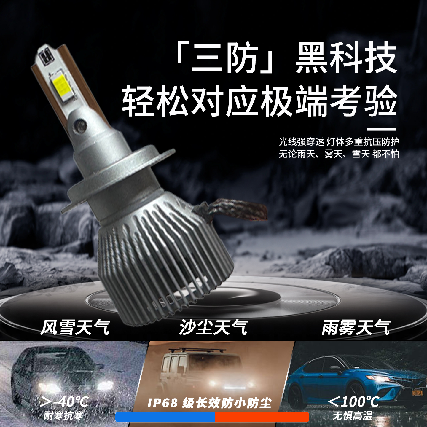 聚光猫连锁店led超亮远近光高亮聚光超白光汽车LED大灯于车型鳍片