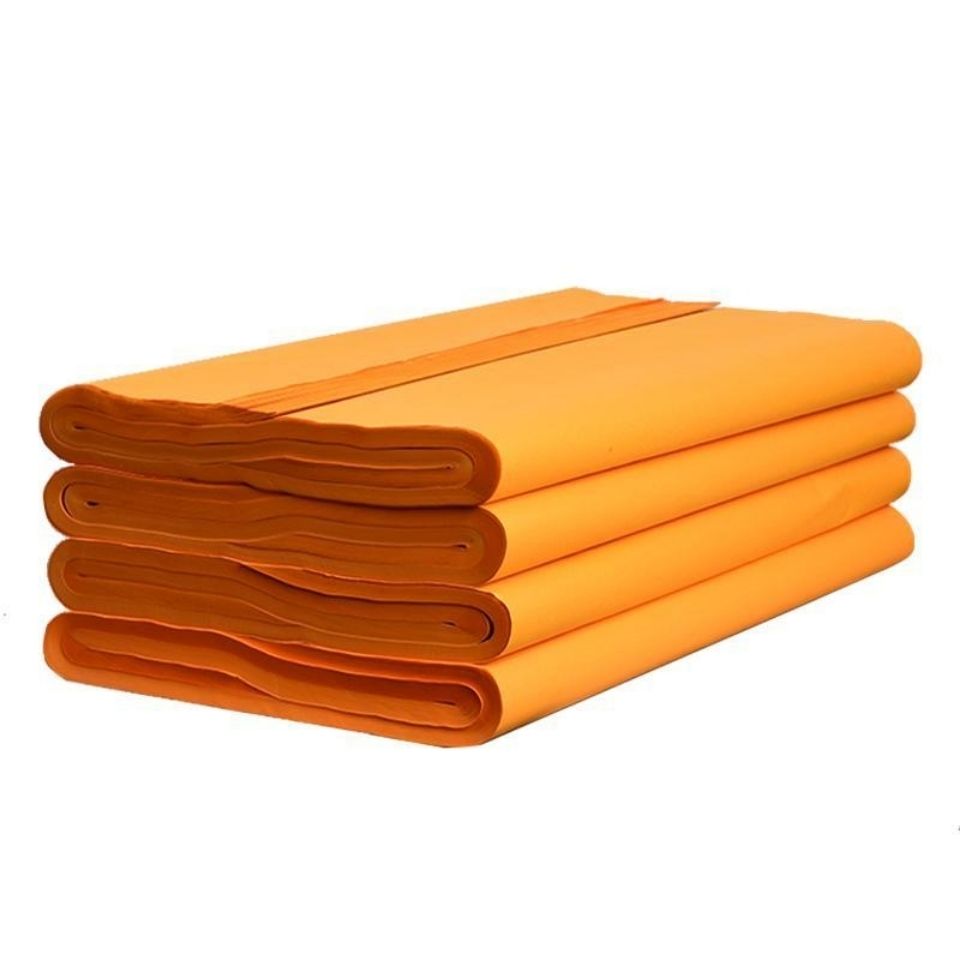 宣纸佛黄宣纸四尺六尺佛黄冷金描龙素面宣纸长卷黄色书法作品