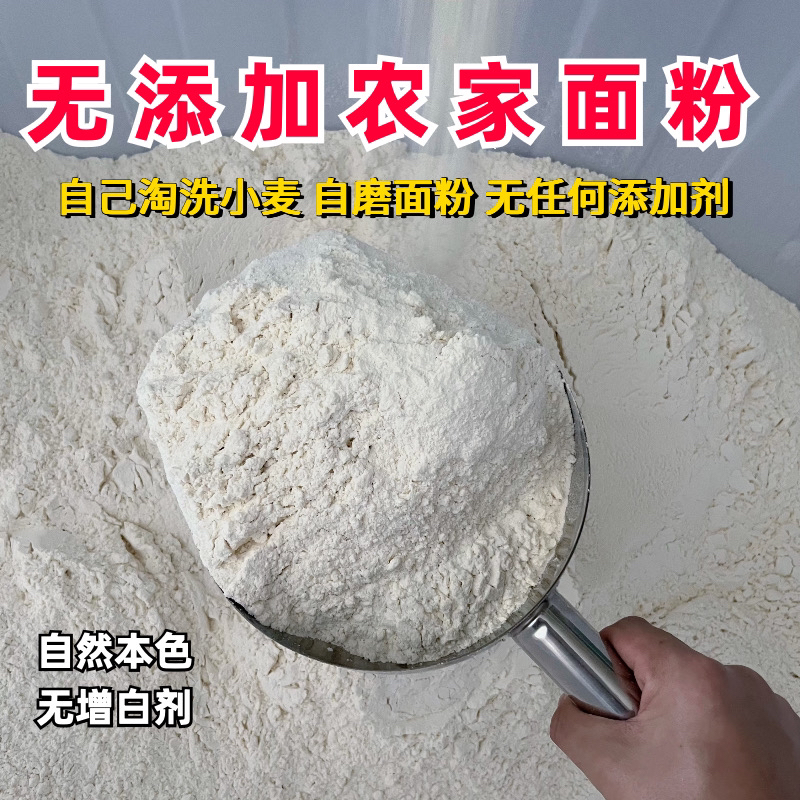 农村小麦现磨纯面粉0添加（农家自制无资质）